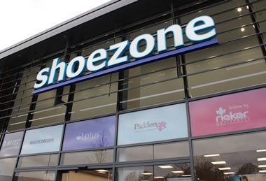 Shoe zone store sign