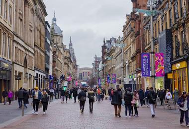 Shoppers on a Glasgow street