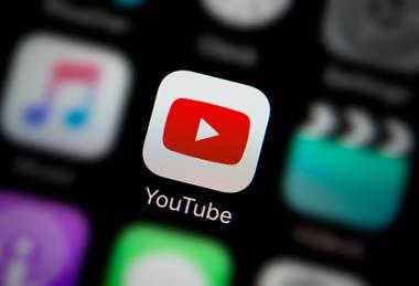 YouTube app logo close up