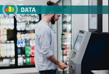 Person using ATM