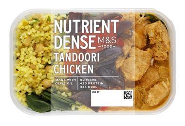 Packet of Marks & Spencer Nutrient Dense tandoori chicken