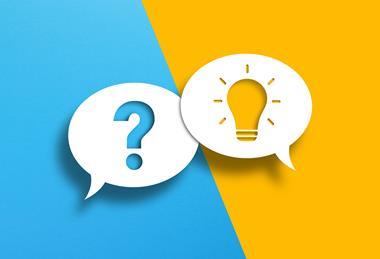 Question mark and light bulb