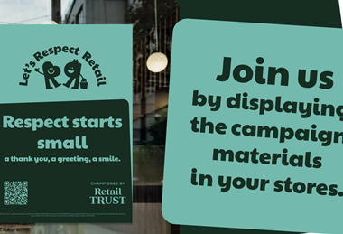 Let's Respect Retail campaign materials
