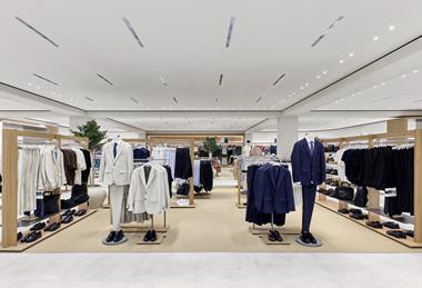 Lefties clothing store interior, menswear department