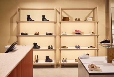 Russell & Bromley store interior - shoe display