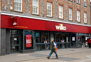 Exterior of Wilko store with person walking past
