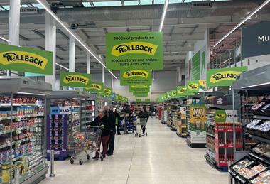 Asda Rollback signs in-store