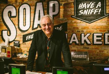 Mark Constantine, Lush founder, in a Lush store