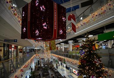 Bristol shopping centre at Christmas