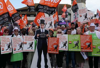 Asda workers on strike