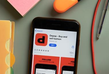 Depop app on phone screen