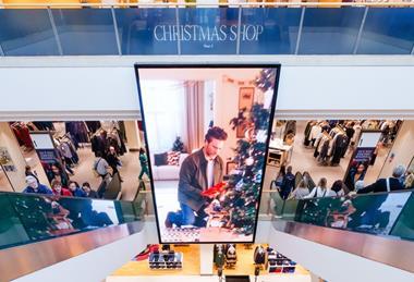 Retail media screens at John Lewis Bluewater store
