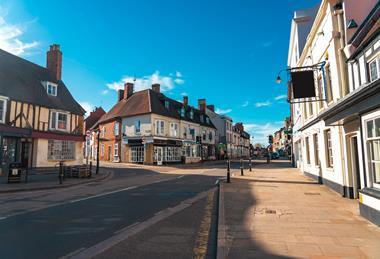 Empty high street in Northamtonshire