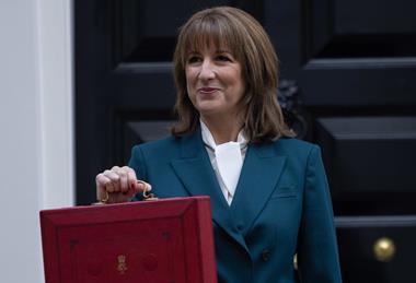 Rachel Reeves outside Number 11 Downing Street holding chancellor's red box