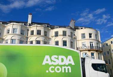 Asda delivery van in front of house