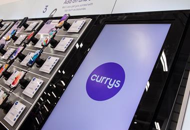 Currys logo of tablet screen