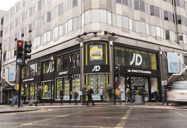 Exterior of JD Sports London store