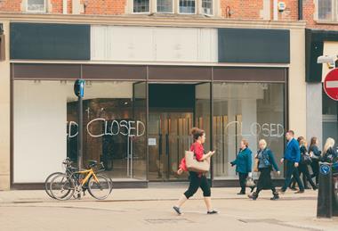 Closed stores on high street