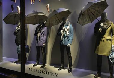 The Burberry window as part of Harrods' Menswear Takeover