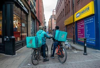 Deliveroo riders in Manchester