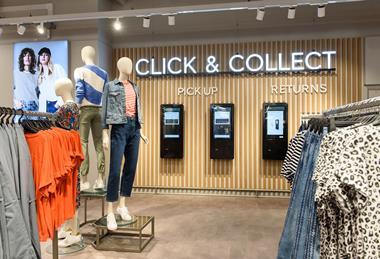Click and collect station at an M&S store
