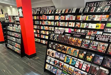 Books and CDs on display at Nottingham Fopp store