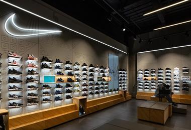 Interior of Nike store