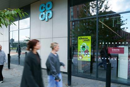 Co-op digital screen at front of store