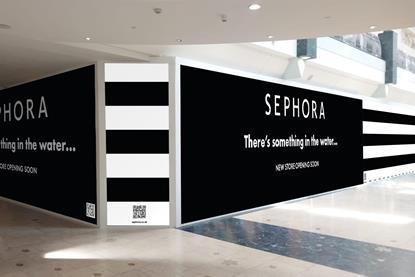 Sephora hoarding in front of new store location