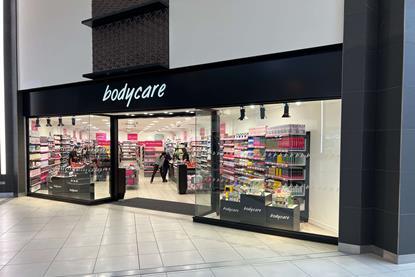 Bodycare store exterior in shopping centre