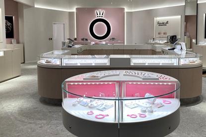 Jewellery displays in Pandora Oxford Street store