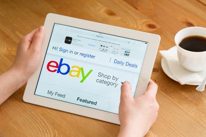 Person looking at eBay on tablet device