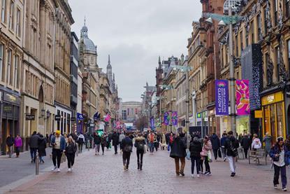 Shoppers on Glasgow street