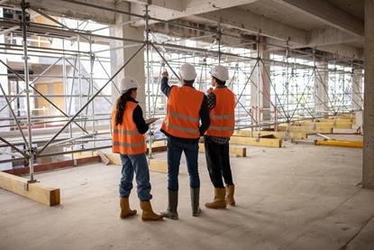 Workers on construction site
