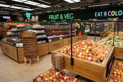M&S Food hall fruit and veg aisles
