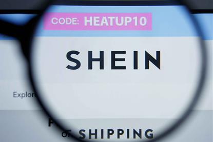 Shein website under a magnifying glass