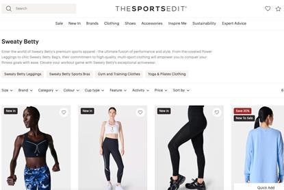 Sweaty Betty products on The Sports Edit platform