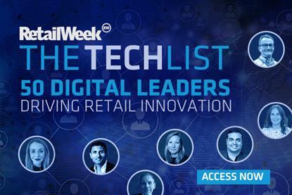 Artwork and headshots for The Tech List. Text reads: Retail Week The Tech List, 50 digital leaders driving innovation, access now