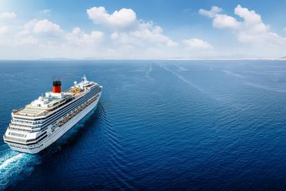 A cruise ship sailing on open waters