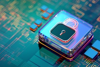 Digital padlock representing cyber security