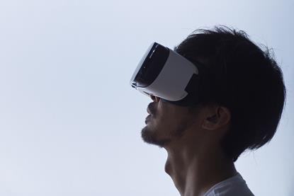 Man wearing a virtual reality headset
