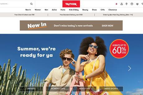 TK Maxx website