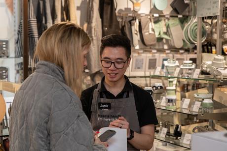 Staff serving customet at ProCook store