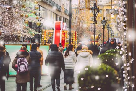 Christmas shopping street
