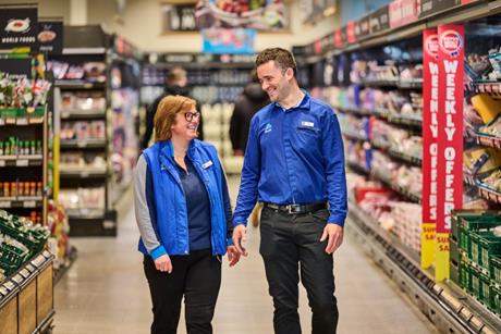 Aldi colleagues in store