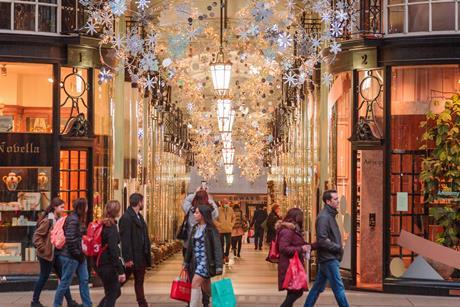 Christmas shopping arcade Piccadilly