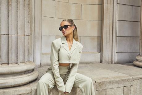 Molly-Mae Hague wearing PrettyLittleThing suit
