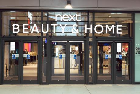 Exterior of Next Beauty and Home store