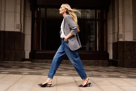 Woman wearing Matalan jeans and suit jacket