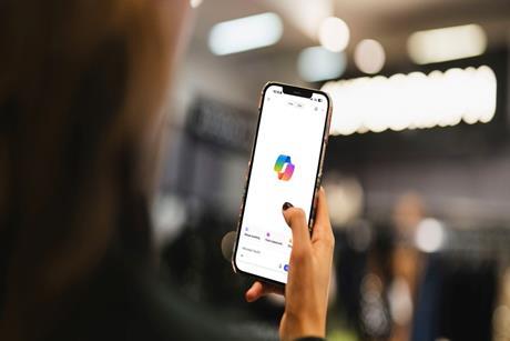 Copilot AI displayed on a smartphone at Marks & Spencer